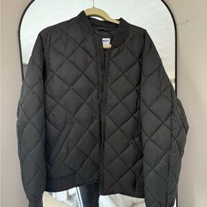 Old Navy Dark Quilted Bomber Jacket